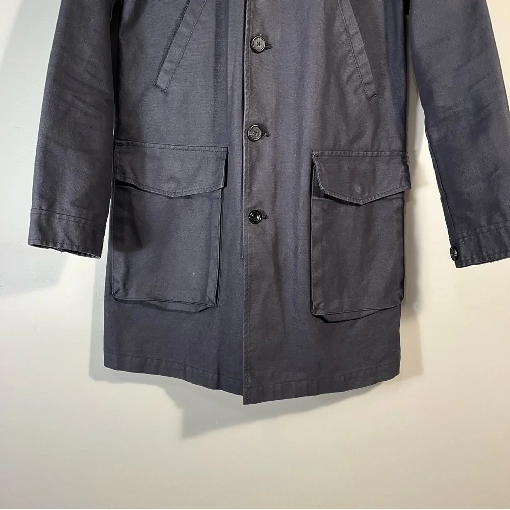 J. Crew Basket Weave Cotton Jacket Navy Blue 09619 Size XS